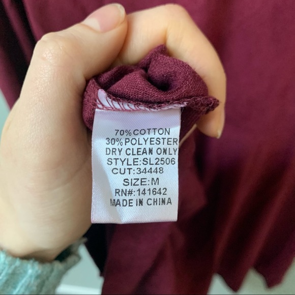 Maroon Suede Lace Up Bell Sleeve Dress - Picture 7 of 7